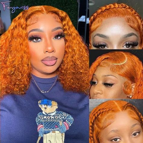 Water Wave Bob Wig, Ginger Bob, Water Wave Bob, Lace Frontal Bob, Hair Water, Short Curly Bob, Wig Human Hair, Short Bob Wigs, Lace Closure Wig