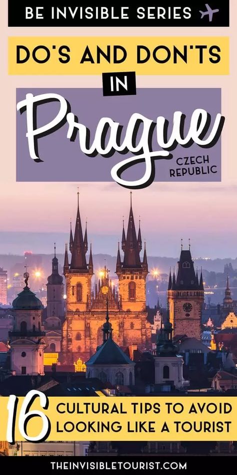 Planning a trip to Czech Republic? These Prague travel tips are essential to help you not look like a tourist! Learn the cultural etiquette in Prague, do's and don'ts in Prague, where to stay in Prague, what to book in advance Prague, what to eat in Prague, things to do in Prague (and what to avoid), common misconceptions and more for the perfect first-time visit! | The Invisible Tourist Czechia Travel, Europe Planning, Czech Travel, Europe Food, Things To Do In Prague, Czech Republic Travel, Visit Prague, Prague Travel, Karlovy Vary