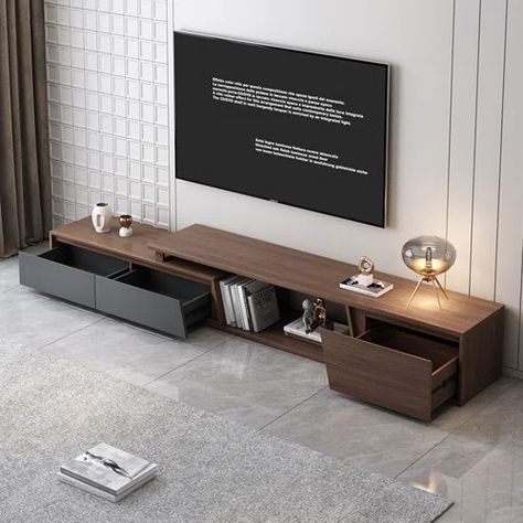 Wrought Studio Ilsebeau TV Stand for TVs up to 88" | Wayfair Long Tv Stand, Tv Stand Wayfair, Tv Room Design, Cool Tv Stands, Tv Stands And Entertainment Centers, Entertainment Centers, Tv Stands, Tv Room, Tv Unit