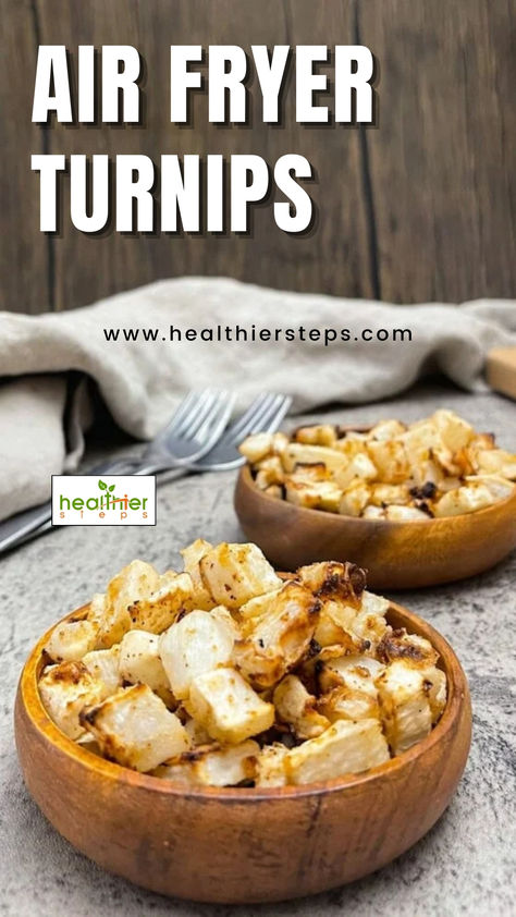 Air Fryer Turnips | How To Cook Turnips In Air Fryer Air Fryer Turnips, How To Cook Turnips, Turnips Recipe, Roasted Turnips, Turnip Recipes, Recipe Air Fryer, Easy To Make Snacks, Cheesy Dip, Homemade Granola Bars