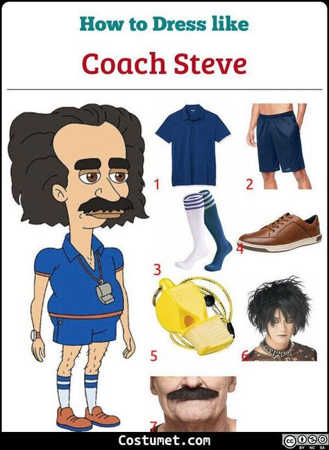 Coach Steve (Big Mouth) Costume ⚾ 🏀 Big Mouth Halloween Costumes, Big Mouth Cosplay, Coach Steve Big Mouth, Big Mouth Costume, Coach Costume, Duo Cosplay, Steve Costume, Movie Character Ideas, Scruffy Beard