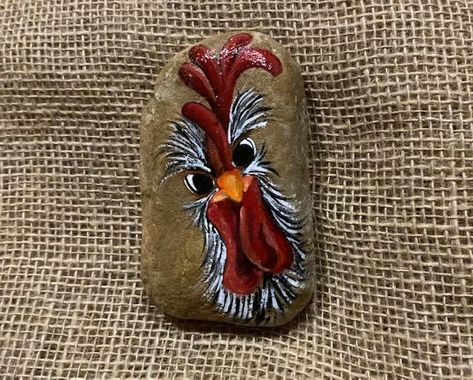 Rocks on FB | Angry Chicken tutorial www.youtube.com/watch | Facebook Chicken Painted Rocks, Painting Chickens, Angry Chicken, Rock Animals, Rock Painting Tutorial, Painted Rock Animals, Chicken Painting, Kindness Rocks, Pet Rocks