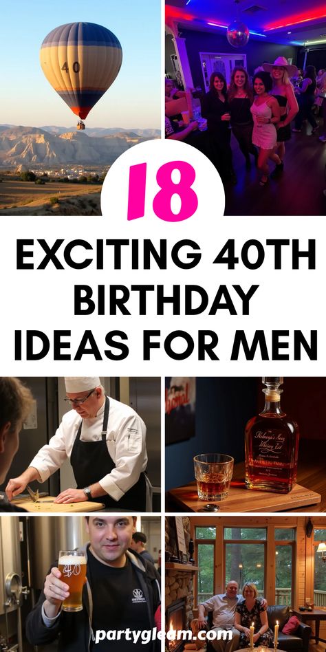 Are you looking for unforgettable 40th birthday ideas for men or your husband? We've got you covered! Whether you’re planning a unique themed party, an epic weekend getaway, or a fun-filled beer brewery tour, celebrating the big 4-0 has never been more exciting. Customize a whiskey set for the birthday man or show him real joy with an adventurous hot air balloon ride. With these fabulous 40th birthday ideas, you definitely can make his special day memorable and fun for everyone involved! Gothic Birthday Cakes, 40th Birthday Ideas For Women, Birthday Ideas For Men, Backyard Carnival, 40th Birthday Men, Birthday Ideas For Women, 30th Birthday Men, 40th Birthday Ideas, 50th Birthday Ideas