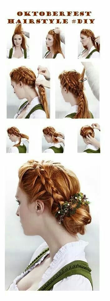 Oktoberfest German Hairstyle, Oktoberfest Hair, Traditional Hairstyle, Hairstyle Tutorial, Makati, Hair Dos, Diy Hairstyles, Pretty Hairstyles, Up Hairstyles