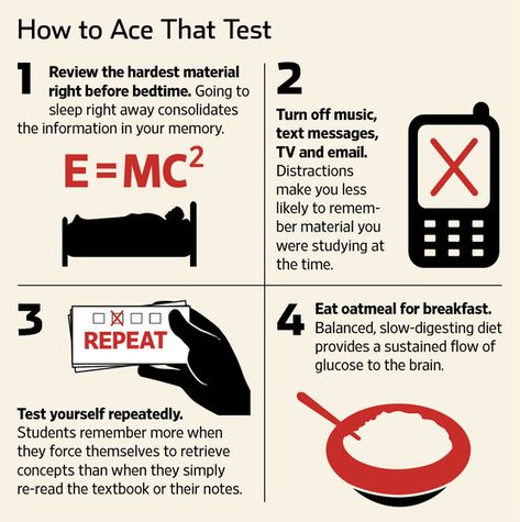 What is the best way to study by Sue Shellenbarger.  These are based on cognitive psychology research, except for the oatmeal thing (BTW, it doesn't have to be oatmeal if you don't like it; any sufficiently complex carbs will do). 1000 Lifehacks, Daily Life Hacks, Cognitive Psychology, Psychology Research, Learning Tips, Michael Johnson, Exams Tips, Study Techniques, Study Help