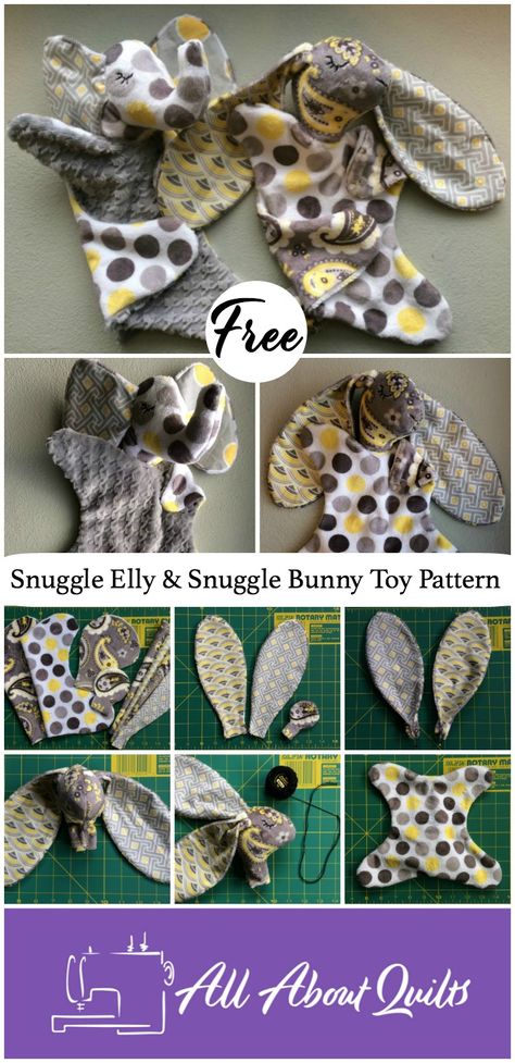 Bunny Toy What To Make With Minky Fabric, Bunny Lovey Sewing Pattern Free, How To Make A Lovey Blanket Diy, Bunny Lovey Pattern Free, Diy Stuffed Animals Easy Free Pattern, Elephant Lovey Pattern, Lovey Pattern Free, Bunny Sewing Pattern Free, Bunny Lovey Pattern