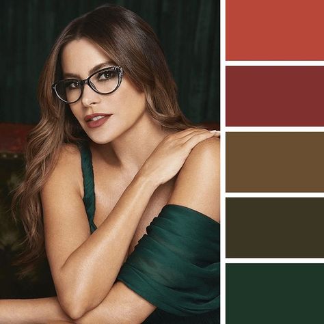 Sofia Vergara Color Palette, True Autumn Color Outfits, True Autumn Colour Palette, Autumn Colour Palette Outfits, Autumn Skin Tone Outfits, Dark Autumn Color Palette Fashion, Autumn Colour Outfits, Autumn Colour Palette Clothes, Deep Autumn Hair Color Ideas