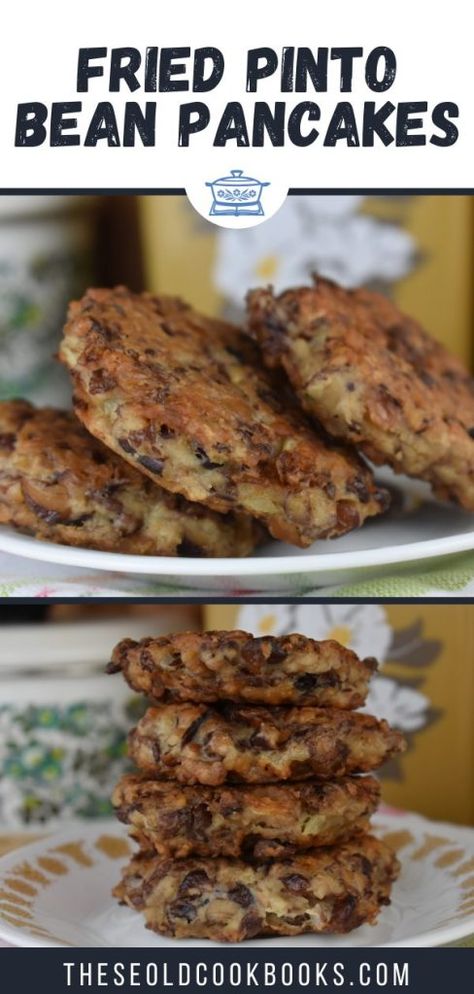 Bean Recipes For Breakfast, Leftover Brown Bean Recipes, Bean Patty Recipes, Bean Patties Vegan, Refried Bean Patties, Unusual Casseroles, Vegetarian Pinto Beans, Bean Cakes Recipe Pinto, Pinto Bean Recipes Vegetarian