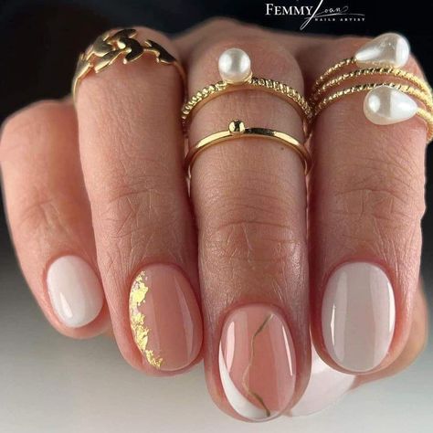 Short Nail Natural, Builder Gel Nails Design Short Natural, Gelish Inspo, Short Round Nail Designs, Round Short Nails, Semi Nails, Elegant Wedding Nails, Shellac Nail Designs, Ideas Uñas