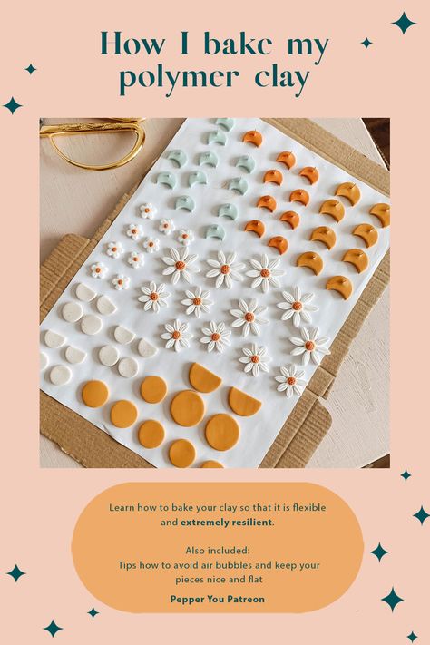 Tips For Polymer Clay, Polymer Clay Crafts Beginner, Modeling Clay Jewelry Diy, What Is Polymer Clay, Leftover Polymer Clay, Best Polymer Clay For Jewelry, How To Bake Polymer Clay Earrings, Polymer Clay Earring Tips, Polymer Clay Necklace Diy