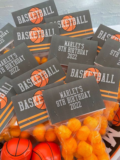 Filled up little bags with cheese balls for “basketballs” and peach rings for “hoops” Basketball Themed Birthday Party, Basketball Birthday Party, Basketball Theme Party, Basketball Birthday Parties, Sports Birthday Party, Basketball Theme, Ball Party, Basketball Birthday, Sports Birthday