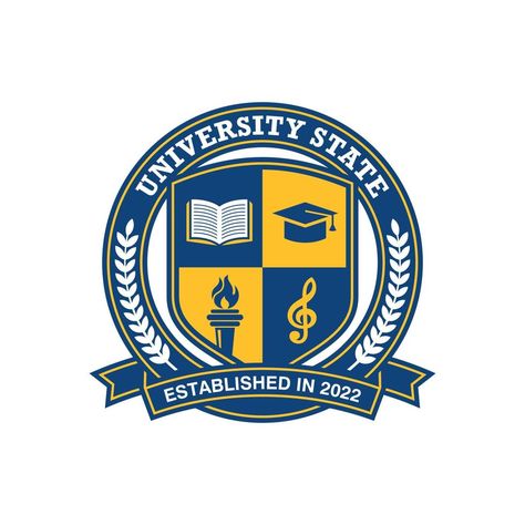 School Badge Design Ideas, University Logo Design Ideas, University Logo Ideas, Academy Logo Design Ideas, School Crest Design, Department Of Education Logo, School Logo Ideas, Institute Logo Design, Logo Design University