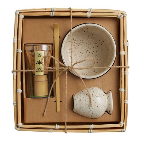 Speckled Ceramic Matcha Bowl and Whisk Tea Gift Set - World Market Tea Gift Sets, Work Essentials, Matcha Bowl, Tea Gifts, Coffee And Tea Accessories, Japanese Tea, Tea Accessories, World Market, Serveware