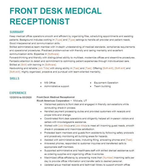 Medical Receptionist Resume Example, Medical Receptionist Resume, Medical Receptionist Aesthetic, Receptionist Resume Example, 2023 Resume, Receptionist Resume, Office Assistant Resume, Medical Practice Management, Medical Receptionist