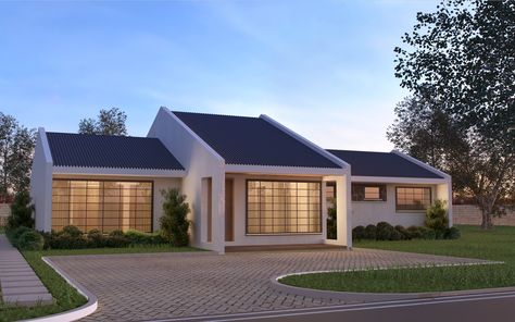 A modern design with open living areas yet giving the head of the home their privacy. - 4 Bedroom Bungalow - ID 4141 with 4 bedrooms, 3 bathrooms, a build cost of KSh 4,749,218 , a minimum plot size of 50x100. (bungalow) Staging House, 4 Bedroom Bungalow, Bedroom Bungalow, Bedroom Ensuite, Bungalow Floor Plans, Retreat House, Open Living Area, Open Living, Bungalow House Plans