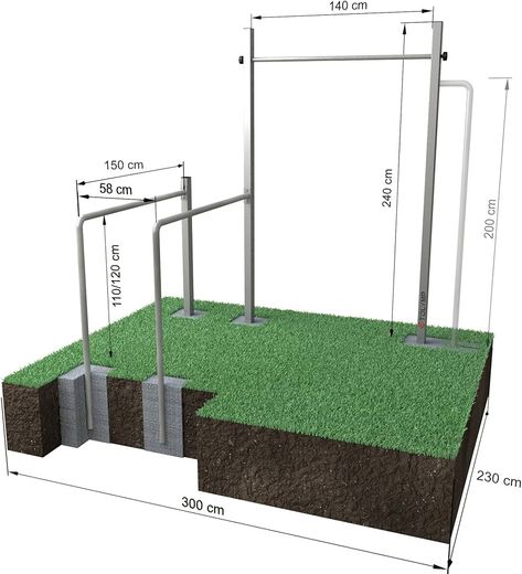 Outdoor Pull Up Bar, Diy Pull Up Bar, Outdoor Home Gym, Calisthenics Gym, Outdoor Gym Equipment, Backyard Gym, Backyard Sports, Gym Bar, Dip Bar