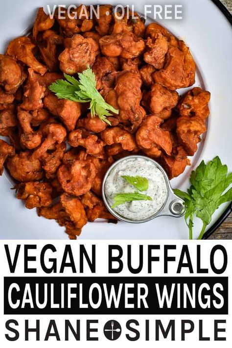 These Vegan Buffalo Cauliflower Wings are amazing! Soft, crispy, and spicy all at once. Healthy, quick, easy, and as always, no oil. #WFPBrecipe #VeganRecipe #withoutoil #plantbased Healthy Buffalo Cauliflower, Cauliflower Baked, Vegan Wings, Buffalo Cauliflower Wings, Buffalo Cauliflower Recipes, Baked Buffalo Cauliflower, Vegan Buffalo Cauliflower, Cauliflower Buffalo Wings, Vegan Party Food