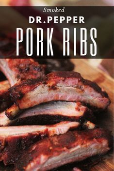 These Smoked Dr. Pepper Pork Ribs are incredibly tender, smoky, and packed full of Dr. Pepper flavor. 321 Smoked Ribs, Dr Pepper Pork, Dr Pepper Ribs, Pepper Pork, Grilled Kabob Recipes, Grilling Recipes Sides, Grilled Fish Recipes, Grilled Meat Recipes, Grilled Steak Recipes