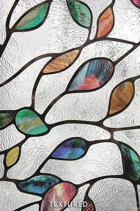 AmazonSmile: Artscape 02-3021 New Leaf Window Film, 24" x 36", Multi Color, 10 Count : Home & Kitchen L'art Du Vitrail, Film Texture, Stained Glass Window Film, Decorative Window Film, Painted Glass Art, Window Films, Stained Glass Crafts, Stained Glass Panels, Stained Glass Projects