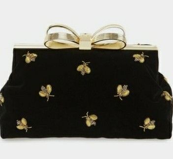 Ted Baker Handbag, I Love Bees, Clutch Purse Black, Embellished Clutch, Bee Inspired, Bee Jewelry, Bee Decor, Black Clutch, Bee Happy