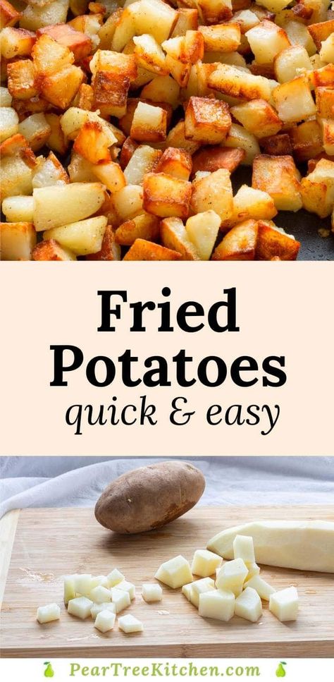 American Fry Potatoes, Smothered Fried Potatoes, Fried Russet Potatoes Skillet, Easy Fried Potato Recipes, Southern Fried Potatoes Skillet, Fried Skillet Potatoes, Cast Iron Fried Potatoes, How To Make Country Potatoes, American Fried Potatoes