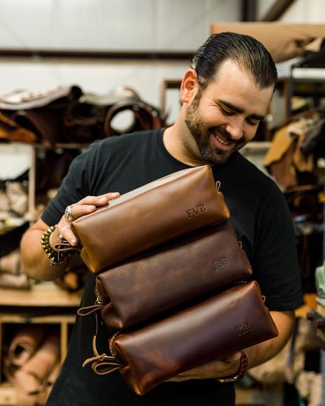 What puts a smile on your face?? For us it's these authentic leather toiletry bags.  Comment yours down below! - - - - #lifetimeleather #leather #handmade #fashion #leathercraft #leatherwork #genuineleather #style #leathergoods #leatherbag #handcrafted #toiletrybag Best Mens Gifts, Surprise For Birthday, Mens Gifts Ideas, Mens Toiletry Bag, Crafted Bag, Leather Dopp Kit, Groomsmen Gifts Personalized, Leather Toiletry Bag, Personalized Gifts For Men