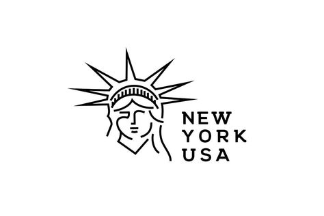 Line art Statue of Liberty logo Liberty Logo, Print Portfolio Design, Liberty Statue, Logo Design Illustration, Art Statue, Illustration Logo, Portfolio Web Design, Art Template, Logo Design Template