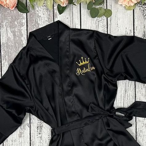 Black silk robe