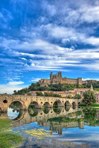 beziers, france Beziers France, Chateau France, Languedoc Roussillon, Destination Voyage, A Castle, Old Stone, A Bridge, Elba, France Travel