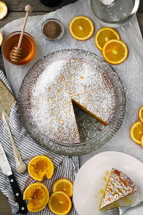 Cardamom Spiced Orange Olive Oil Cake - Bowl of Delicious Baking With Yogurt, Cardamom Spice, Whole Orange Cake, Orange Olive Oil Cake, Citrus Cake, Oil Cake, Walnut Cookies, Olive Oil Cake, Walnut Cake