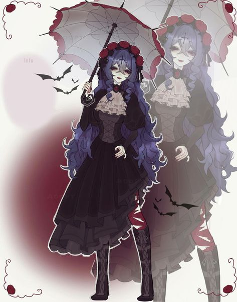 Goth Art, Gothic Anime, Scary Art, Art Style Inspiration, Drawing Clothes, Ethereal Art, Cute Art Styles, Creepy Cute, Anime Outfits