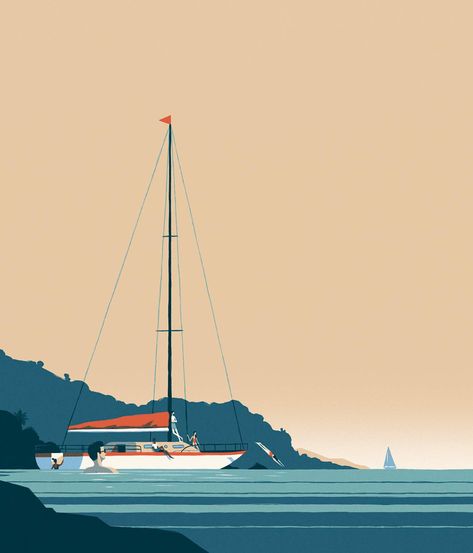 Urban Art Painting, Ui Ux Inspiration, Ux Inspiration, Song Of The Sea, On The Ocean, Sail Boat, Sailing Yacht, Branding Inspiration, Urban Art