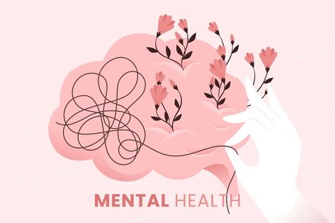 Mental health awareness concept | Free Vector #Freepik #freevector #medical #health #thinking #healthy World Mental Health Day, Mental Health Day, Health Day, Good Mental Health, Mental Health Matters, Health Quotes, Health Awareness, Mental Wellness, Mental Health Awareness