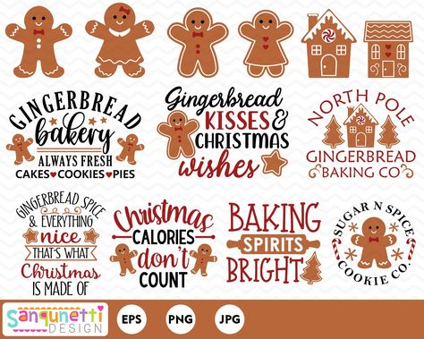 Gingerbread Clipart, Gingerbread Svg, Pumpkin Embroidery, Bakery Sign, Gingerbread Diy, Gingerbread Crafts, Gingerbread Christmas Decor, Gingerbread Decorations, Christmas Gingerbread Men