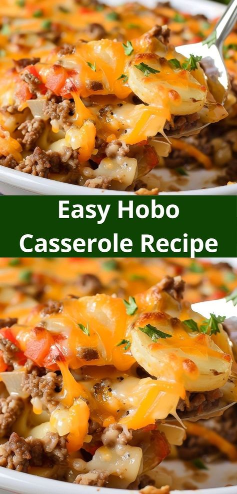 Need dinner ideas easy to prepare? This Easy Hobo Casserole recipe is a top choice. It’s one of the best dinner recipes for family, combining classic casserole recipes with easy-to-follow steps for a satisfying meal. Top Casserole Recipes, The Best Dinner Recipes, Hobo Meals, Casserole Ground Beef, Hobo Casserole, Ground Beef Potatoes, Beef Potatoes, Foil Packet Meals, Dinner Ideas Easy