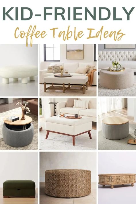 Make your living room a haven for little ones with these kid-friendly coffee table ideas. Style meets functionality for the perfect family-friendly space! Living Room Children Friendly, Kids Friendly Living Room, Kid Friendly Coffee Table, Kid Friendly Family Room, Kid Friendly Living Room, Family Friendly Living Room, Coffee Table Ideas, Kids Interior Design, Cottage Style Decor