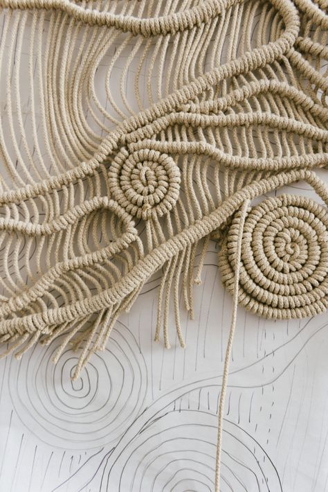 (EN) Berlin-based textile designer Nadine Goepfert skillfully experiments with fashionable conventions — Freunde von Freunden Nadine Goepfert, Macrame Fashion, Textil Design, Macrame Curtain, Textile Fiber Art, Textile Designer, Macrame Wall Art, Micro Macramé, Modern Macrame