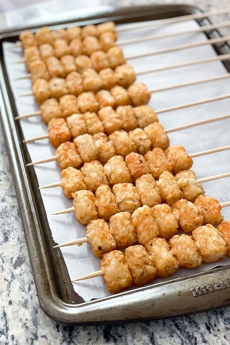 Tater Tot Kabobs, Loaded Tater Tot, Low Carb Cookie Dough, Loaded Tater Tots, Easy Taco Soup, Stovetop Mac And Cheese, Foods Ideas, Spicy Seasoning, Kabob Recipes