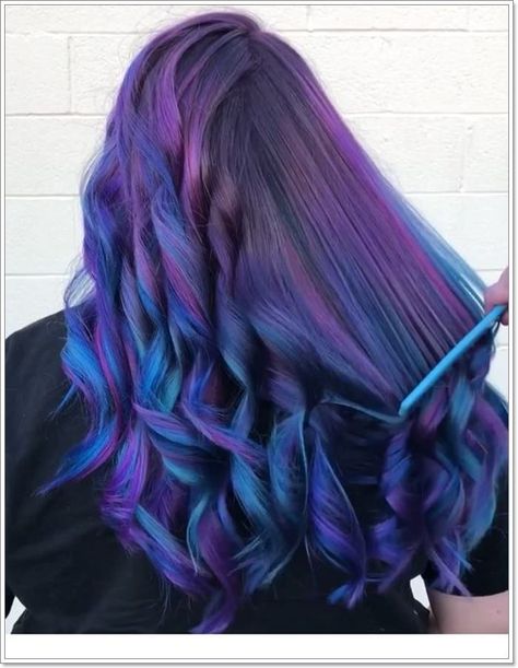 Purple And Blue Hair, Galaxy Hair, Pinterest Hair, Pretty Hair Color, Trendy Hair, Rainbow Hair, Cool Hair Color, Grunge Hair, Crazy Hair