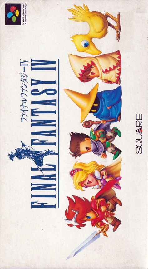 Final Fantasy IV - Super Famicom (front sleeve) Final Fantasy Poster, Final Fantasy Wallpaper, Game Cover Art, Video Game Wallpaper, Retro Games Wallpaper, Retro Games Poster, Final Fantasy Iv, Game Cover, Retro Gaming Art