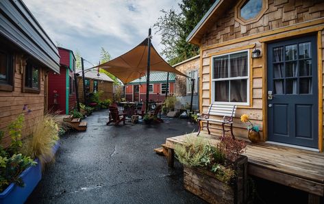 Tiny House Hotel, Portland Hotels, Tiny House Village, Tiny House Builders, Affordable Vacations, Tiny House Community, Tiny Village, Minimal Living, Community Living