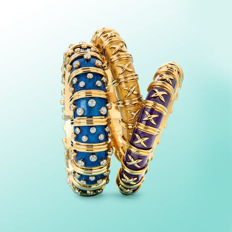 Jean Schlumberger’s designs have been embraced by the world’s most fashionable women Schlumberger Jewelry, Enamel Bracelets, Jean Schlumberger, Tiffany Jewelry, Enamel Bracelet, Tiffany And Co, Enamel Jewelry, Tiffany Blue, Personalized Accessories