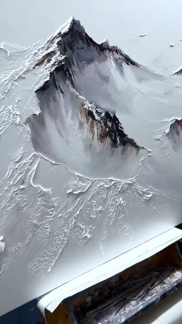 Textured Canvas Art Mountains, Textured Art Mountain, Mountain Texture Painting, Textured Mountain Art, Textured Mountain Painting, Mountain Abstract Painting, Painting Mountains Acrylic, Painting Ideas Mountains, Mountain Painting Ideas