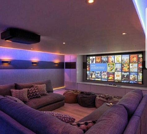 Small Home Theater, Home Theater Lighting, Bilik Permainan, Movie Theater Rooms, Basement Home Theater, Home Theater Room Design, Theater Room Design, Movie Room Decor, Home Cinema Room