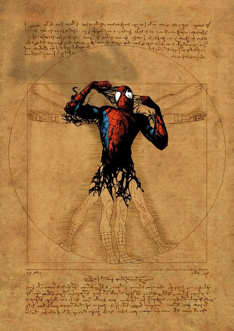 #Spiderman #Fan #Art. (Vitruvian Spiderman) By: DanielGreyS. (ÅWESOMENESS!!!™) فنسنت فان جوخ, All Spiderman, Image Spiderman, Spaider Man, Vitruvian Man, Black Spiderman, Arte Van Gogh, Spiderman Artwork, Spiderman Pictures