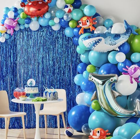 Birthday Activities Kids, Sea Birthday Party Decorations, Kids Birthday Party Activities, Underwater Birthday, Octonauts Birthday Party, Ocean Birthday Party, Shark Themed Birthday Party, Ocean Birthday, Fiesta Tropical