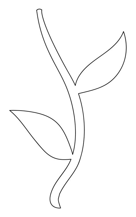 Flower with Stem Template Printable Flower Leaves Template Free Printable, Felt Flower Templates Printable Free Pattern, Free Applique Patterns Templates Flower, Felt Flowers Diy Pattern Free Printable, Flower Stem Template Free Printable, Flower Cutouts Template, Flower Templates Printable Free Pattern, Flower Stem Template, Leaf Patterns Printable