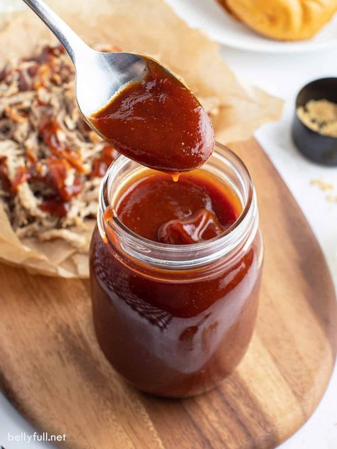 This Homemade BBQ Sauce Recipe has sweet, spicy, tangy, deep flavors without all the added preservatives and weird after taste from store-bought brands. It's so easy to make in only 15 minutes and the best accompaniment to all your summer grilling favorites. Meatloaf Sauce Recipe, Meatloaf Topping, Meatloaf Sauce, Easy Bbq Sauce, Make Bbq Sauce, Homemade Bbq Sauce Recipe, How To Make Bbq, Honey Bbq Sauce, Barbecue Sauce Recipes