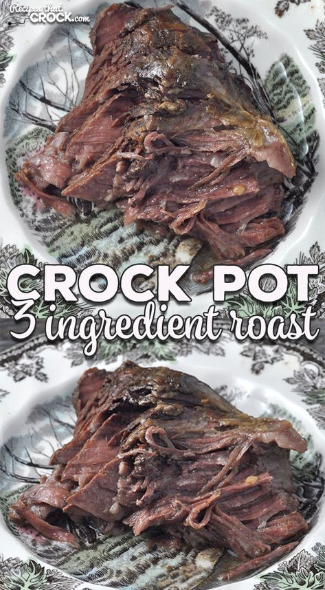 Momma is at it again with an amazing recipe that is simple and flavorful! This 3 Ingredient Crock Pot Roast can be thrown together in a few moments and is so tender and divine! Chuck Roast Crock Pot Recipes, Pot Roast Beef, Crock Pot Roast, Beef Roast Crock Pot, Salat Wraps, Dinner Crockpot, Sausage Crockpot, Pot Roast Crock Pot Recipes, Crockpot Roast