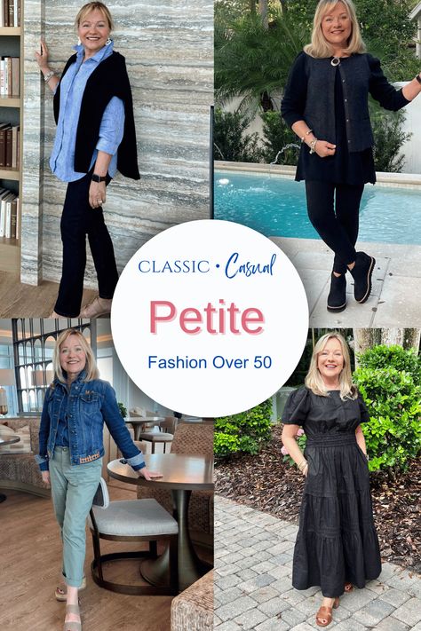 Petite Women Outfits Casual, Over 60 Fashion Petite, Over 60 Fashion Classy, Petite Women Outfits, Petite Outfits Casual, Petite Fashion Over 50, Dressy Casual Women, Dressing Over 50, Dress For Petite Women